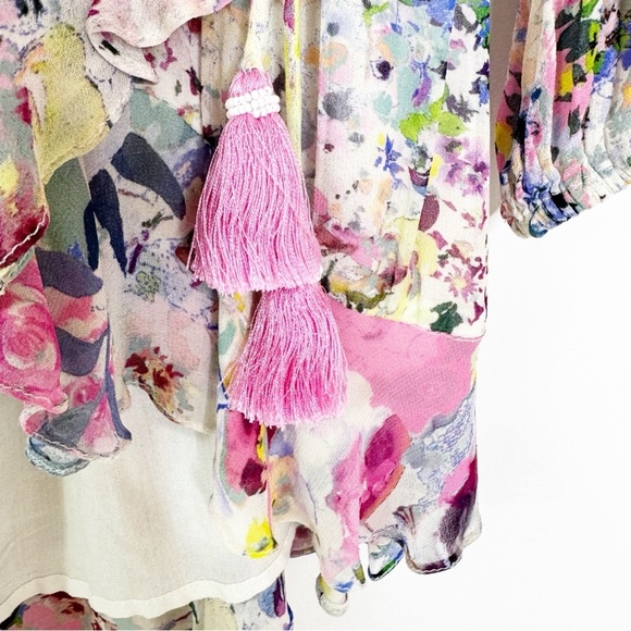 ROCOCO SAND Floral Print Wrap Mini Dress Size XS - Picture 6 of 13